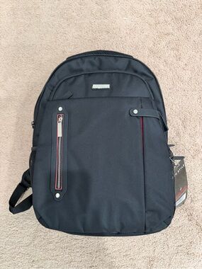 Everyday Black Backpack with Red Trim - Travel & Work